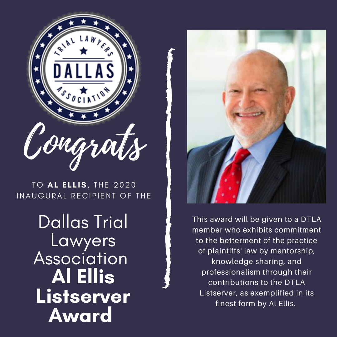 Al Ellis Presented with 2020 Inaugural DTLA Al Ellis Listserver Award